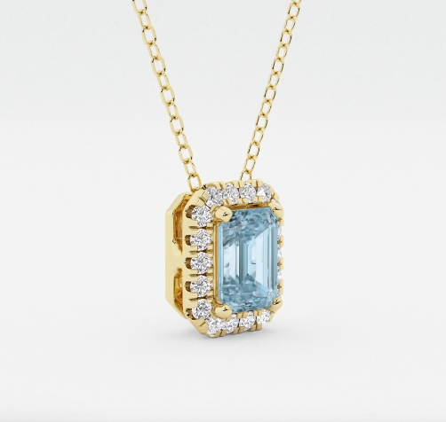 Diamond Halo Pendant with Adjustable Chain - Image 2