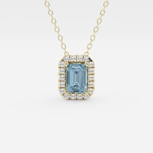 Diamond Halo Pendant with Adjustable Chain